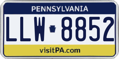 PA license plate LLW8852