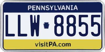 PA license plate LLW8855