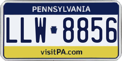 PA license plate LLW8856