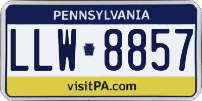 PA license plate LLW8857