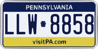 PA license plate LLW8858