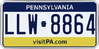 PA license plate LLW8864