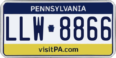 PA license plate LLW8866