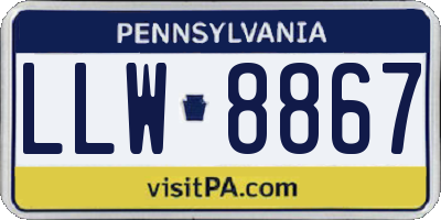 PA license plate LLW8867