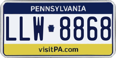 PA license plate LLW8868