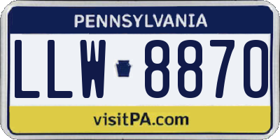 PA license plate LLW8870
