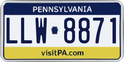 PA license plate LLW8871