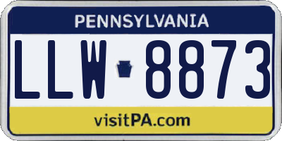 PA license plate LLW8873