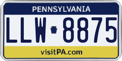 PA license plate LLW8875
