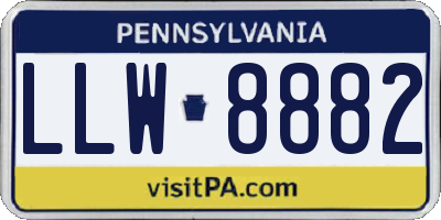 PA license plate LLW8882