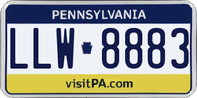 PA license plate LLW8883
