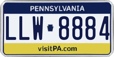 PA license plate LLW8884