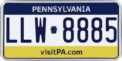 PA license plate LLW8885