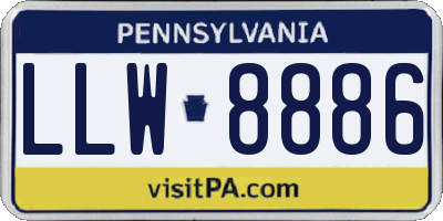 PA license plate LLW8886