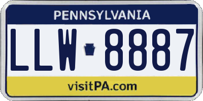 PA license plate LLW8887