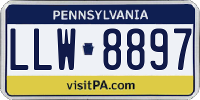PA license plate LLW8897