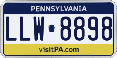 PA license plate LLW8898