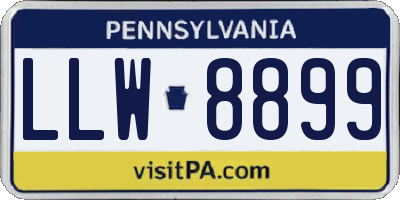 PA license plate LLW8899