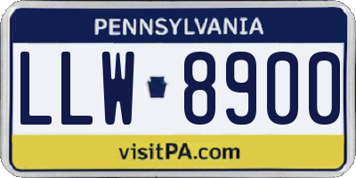 PA license plate LLW8900