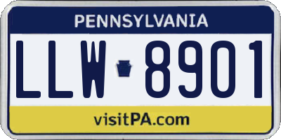 PA license plate LLW8901