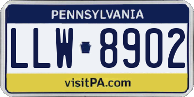 PA license plate LLW8902