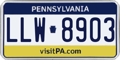 PA license plate LLW8903