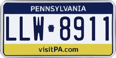 PA license plate LLW8911