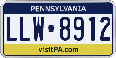 PA license plate LLW8912