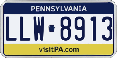 PA license plate LLW8913