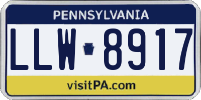 PA license plate LLW8917