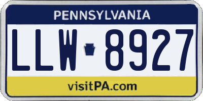 PA license plate LLW8927