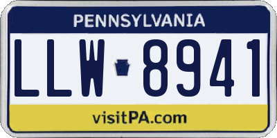 PA license plate LLW8941