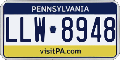PA license plate LLW8948