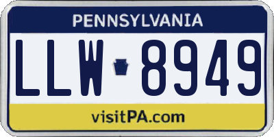 PA license plate LLW8949