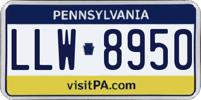 PA license plate LLW8950