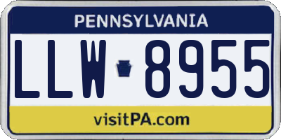 PA license plate LLW8955