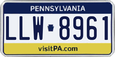 PA license plate LLW8961