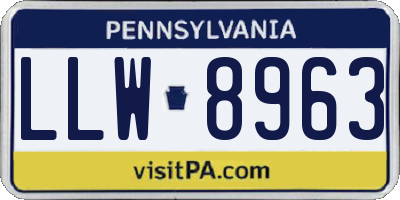 PA license plate LLW8963