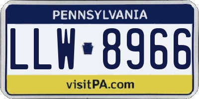 PA license plate LLW8966
