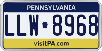PA license plate LLW8968