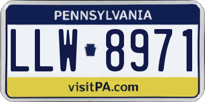 PA license plate LLW8971