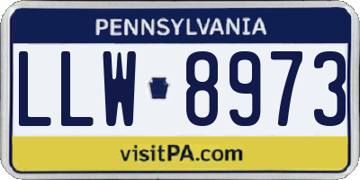 PA license plate LLW8973
