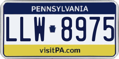 PA license plate LLW8975