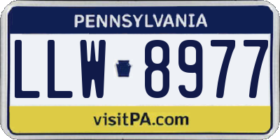 PA license plate LLW8977