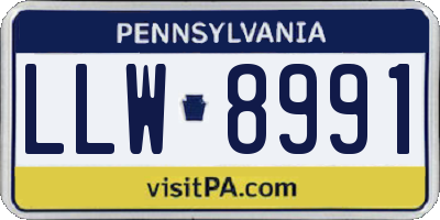 PA license plate LLW8991