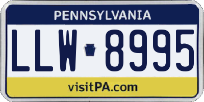 PA license plate LLW8995