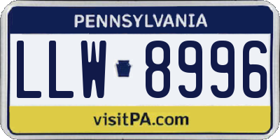 PA license plate LLW8996
