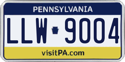 PA license plate LLW9004