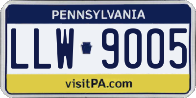 PA license plate LLW9005
