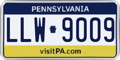 PA license plate LLW9009